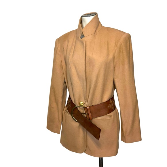 EXPRESS sz Small Belt Leather Boho Distressed Huge Buckle Brown - Picture 1 of 12